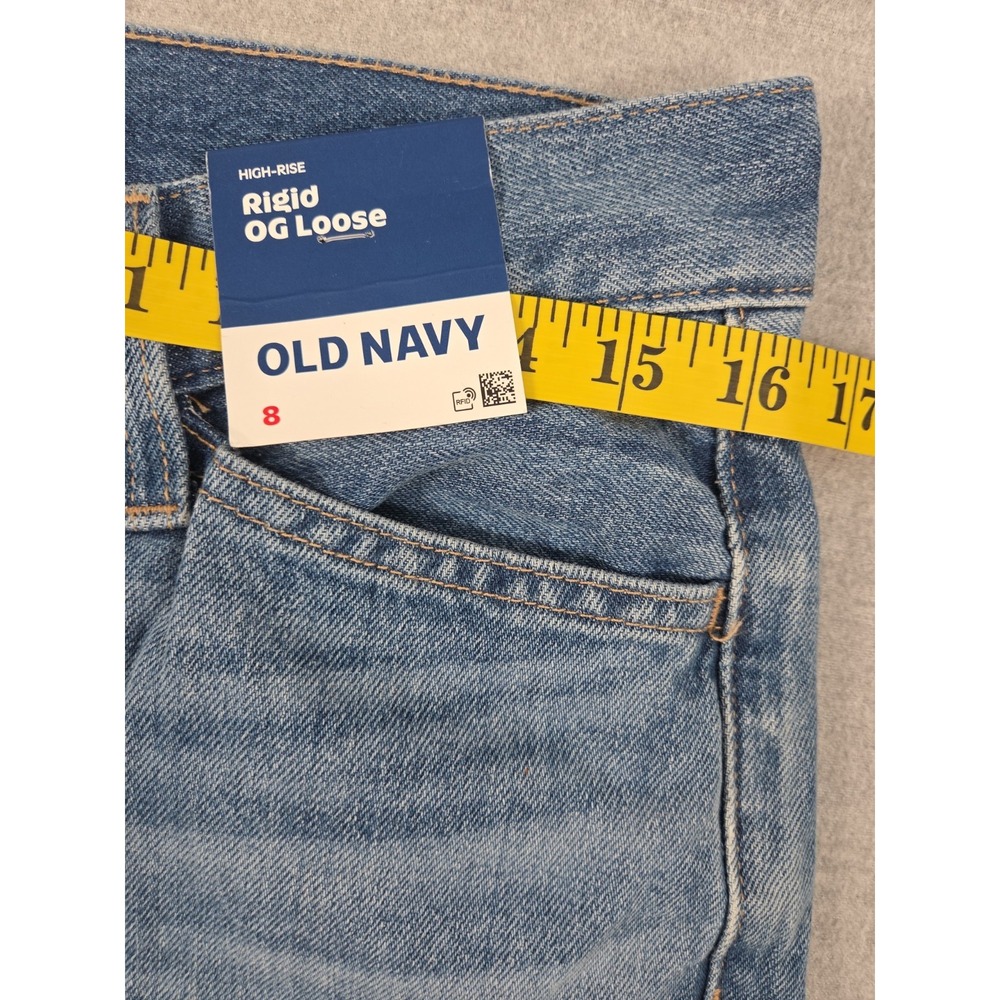 OLD NAVY Womens 8 High Rise Rigid OG Loose Double Knee Jeans Punk Grunge NEW - Picture 5 of 9